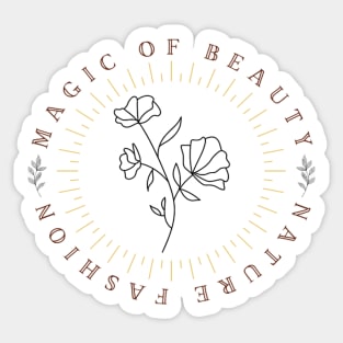 Magic of  Beauty Flowers Design Sticker